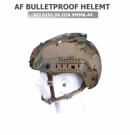 Un Blue Police Ballistic Helmet Nij Iiia Bulletproof Helmet for Military Aramid